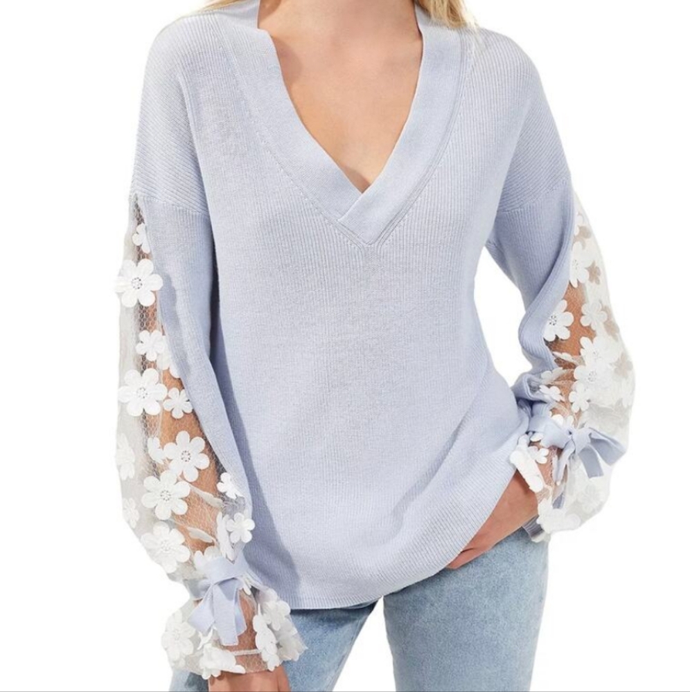 Cabello Knit and Lace Sweater